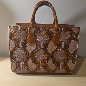 Dooney & Bourke Brown Snake Print Tote Bag